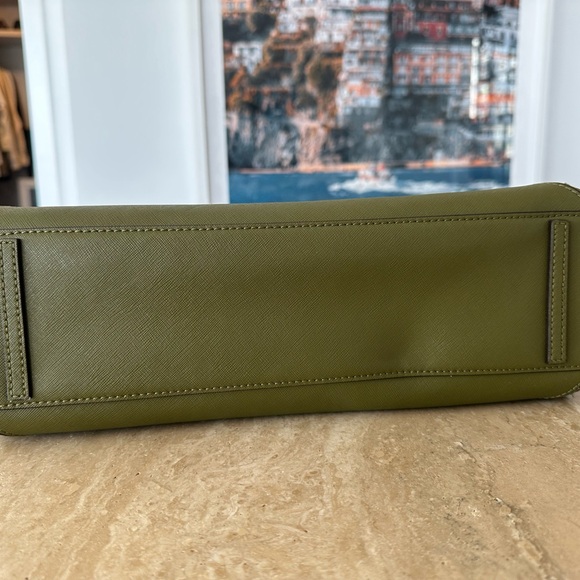 Tory Burch Olive Leather Satchel with Gold Hardware - Picture 4 of 5